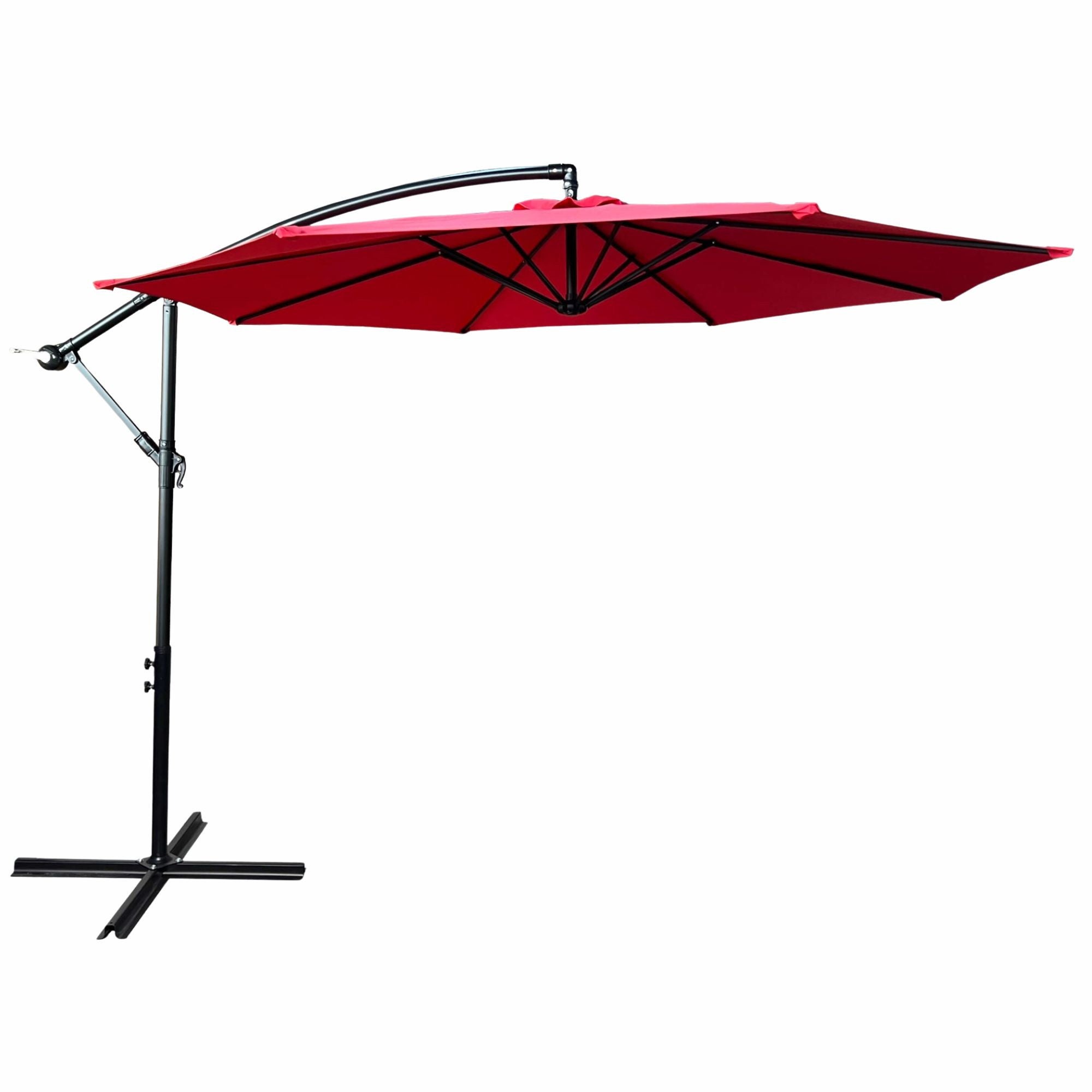 Parasol ogrodowy ASTER ochrona UV w kolorze czerwonym waga 12,1 kg wymiary 300x300x245 cm