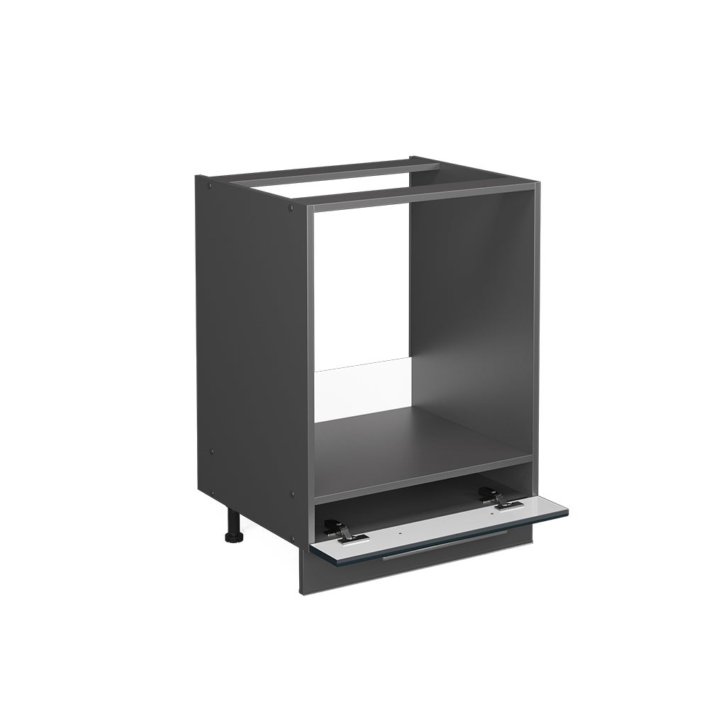 Vicco Meuble pour four Fame-Line, Bleu foncé brillant, 60cm , PT Chêne - 4