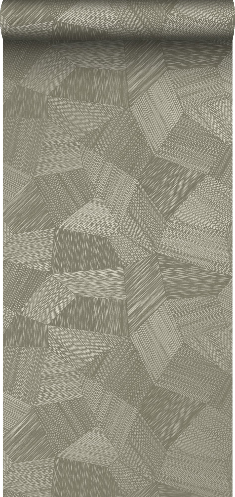 Tapeta flizelinowa z ekoteksturą graficzny motyw 3D szarym khaki - 53 cm x 10.05 m - ORIGIN