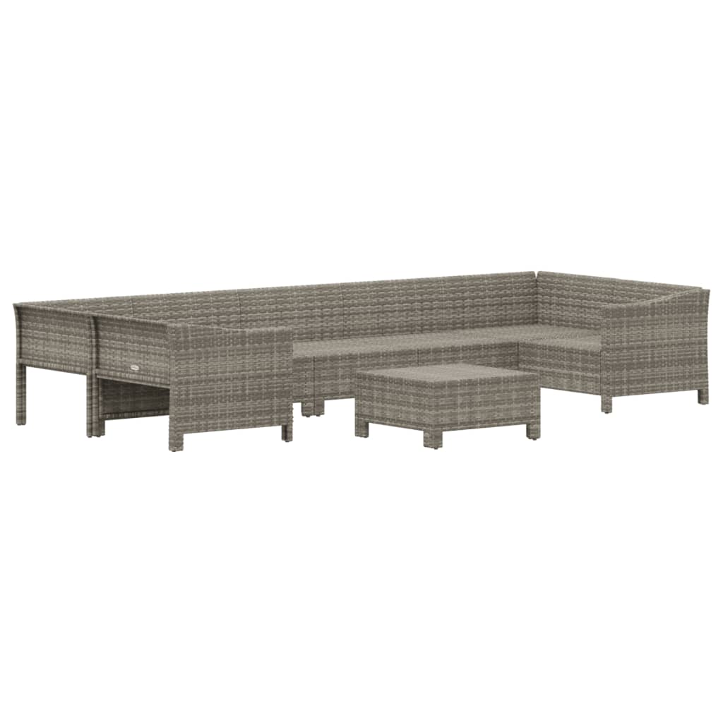 The Living Store - Salon de jardin 8 pcs avec coussins Gris Résine tressée - 4