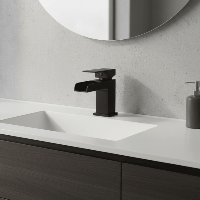 Robinet mitigeur lavabo cascade TANO noir mat