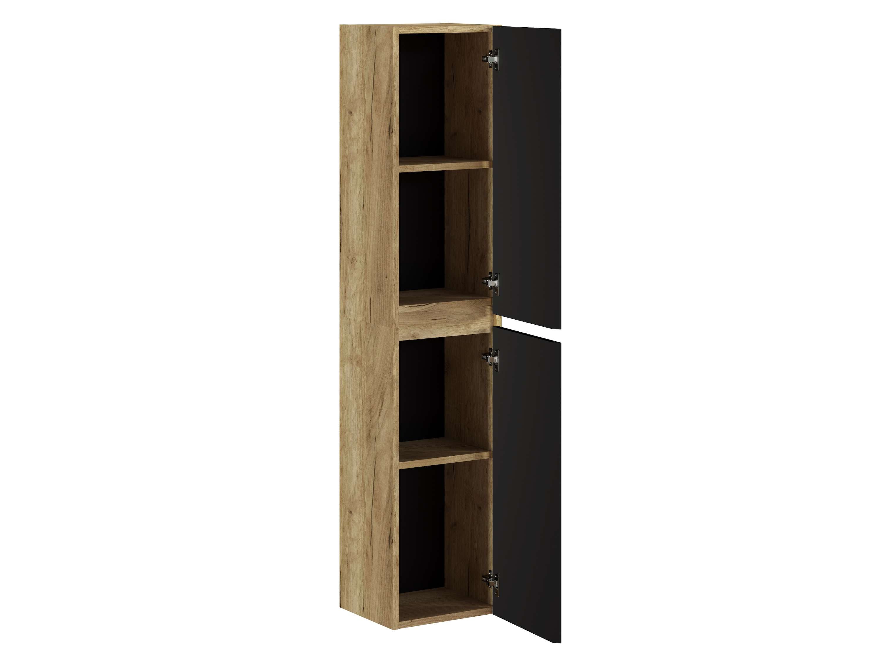 Columna de baño NELI 2 puertas 140x30x27 cm roble y negro T-BATH - 7
