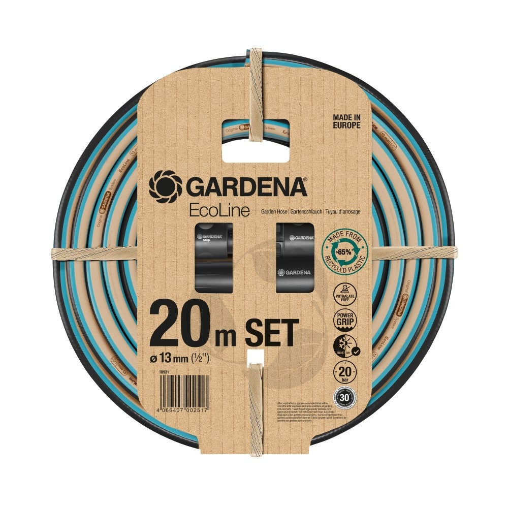 Gardena Tuyau EcoLine 1/2 Pouce, 20 M Avec Pièces Système