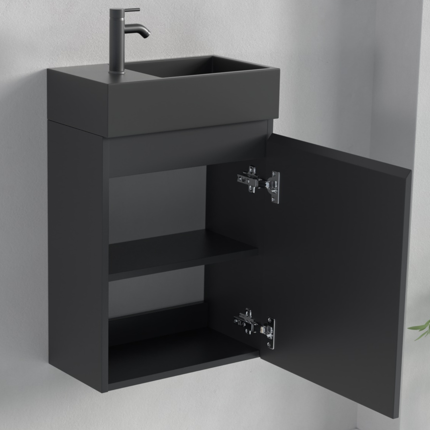 LOMAZOO meuble lave-mains Malibu noir mat - 40cm - 4