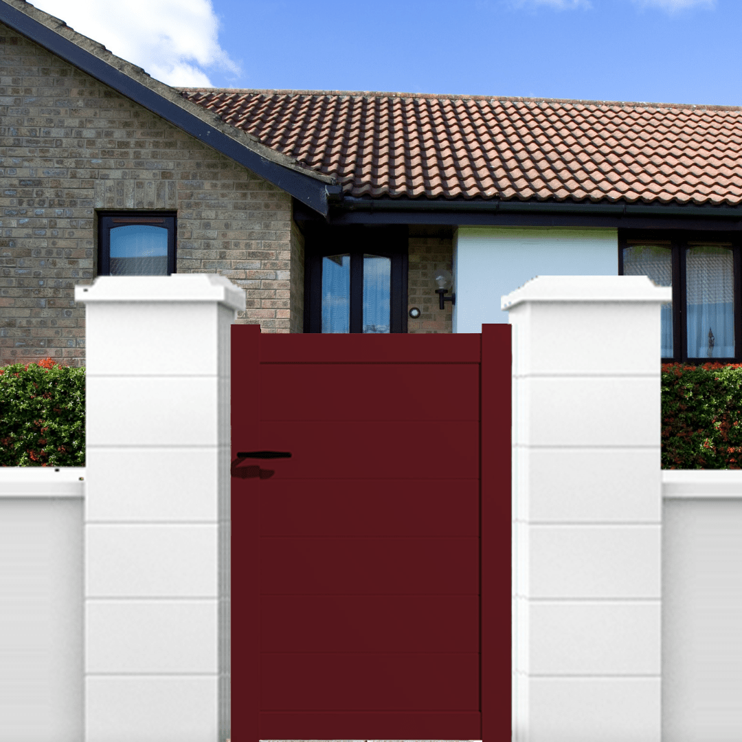 Portillon aluminium modèle plein en kit dimensions L.1000 (entre piliers) x H.1500 mm Couleurs Marron (RAL 1247) - 4
