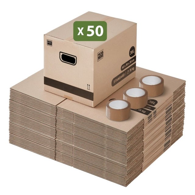 Carton Demenagement Grand Format 60 X 40 X 40 Cm, Lot De 10, Avec Poignées, Carton Renforcé