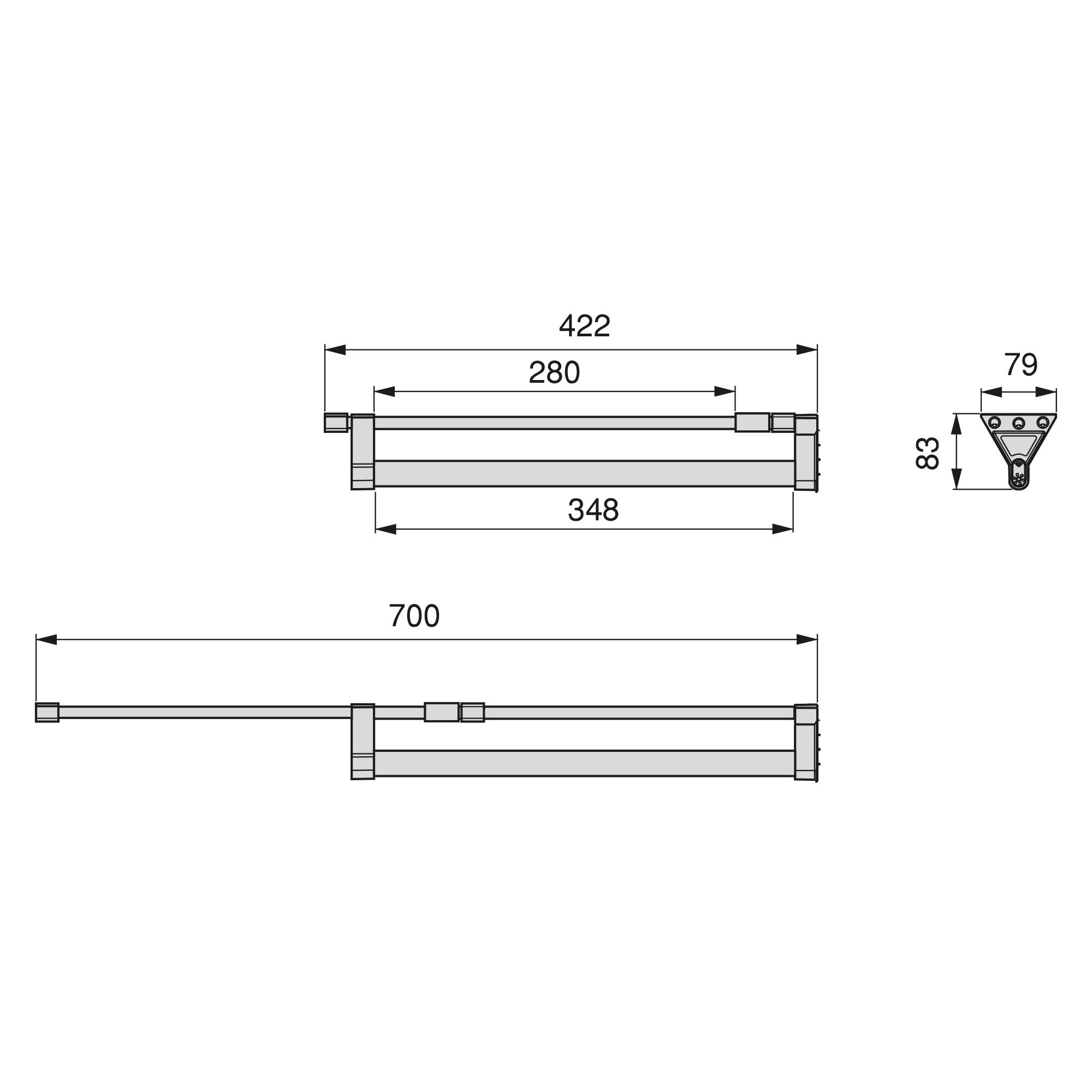 Emuca Porte-vêtements extractible pour armoire Peint en noir, Aluminium. - 4