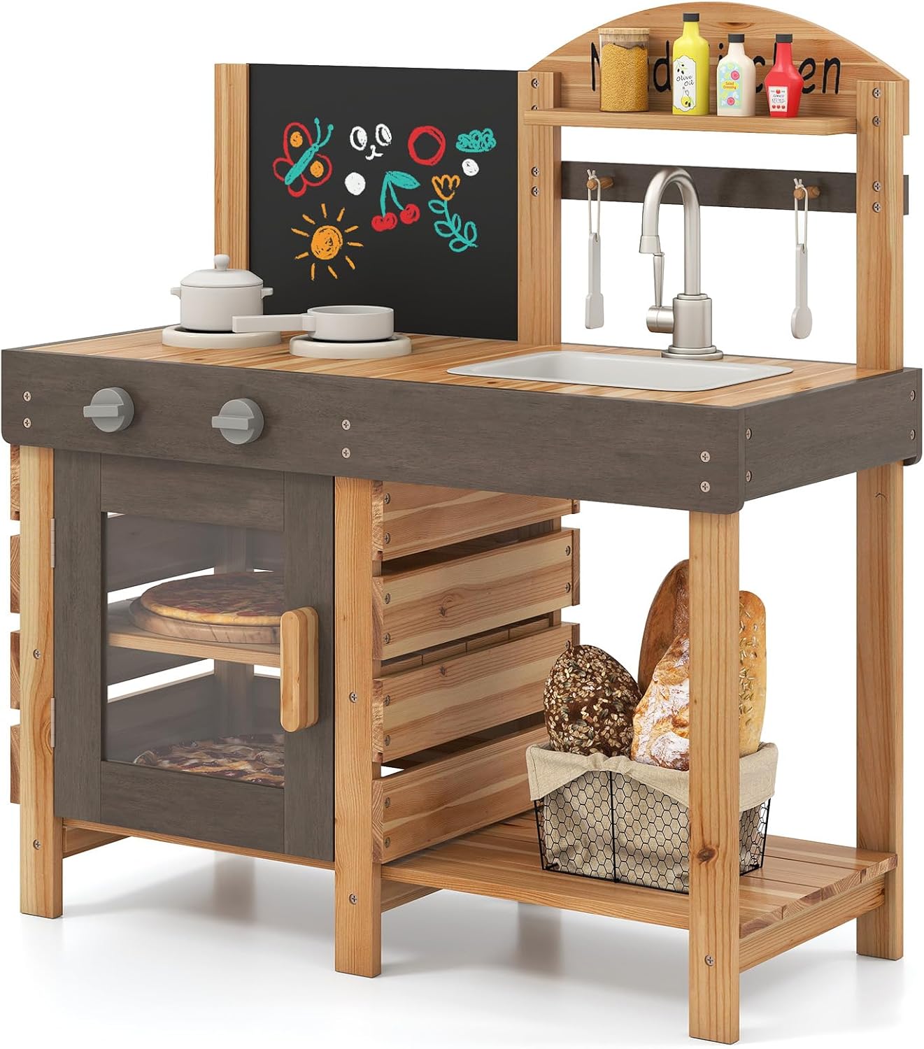 Cuisine Enfant avec 16 Accessoires & Son & Lumière, Cuisine d'Angle en