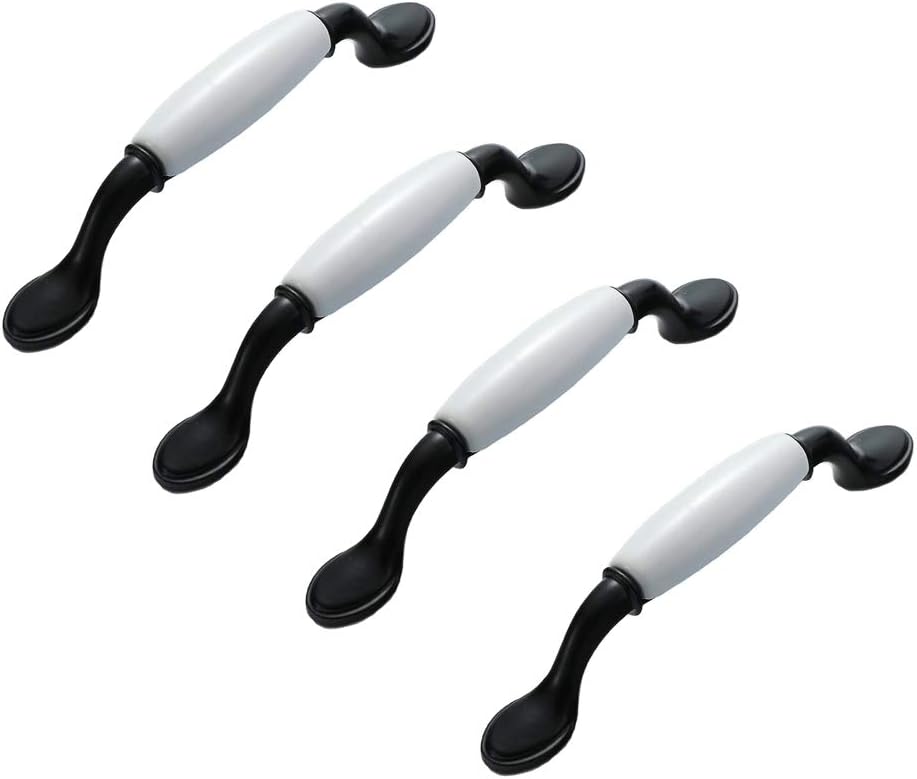 4 x ceramiczne uchwyty meblowe, uchwyty kuchenne ze stopu aluminium, uchwyty do szuflad 96 mm
