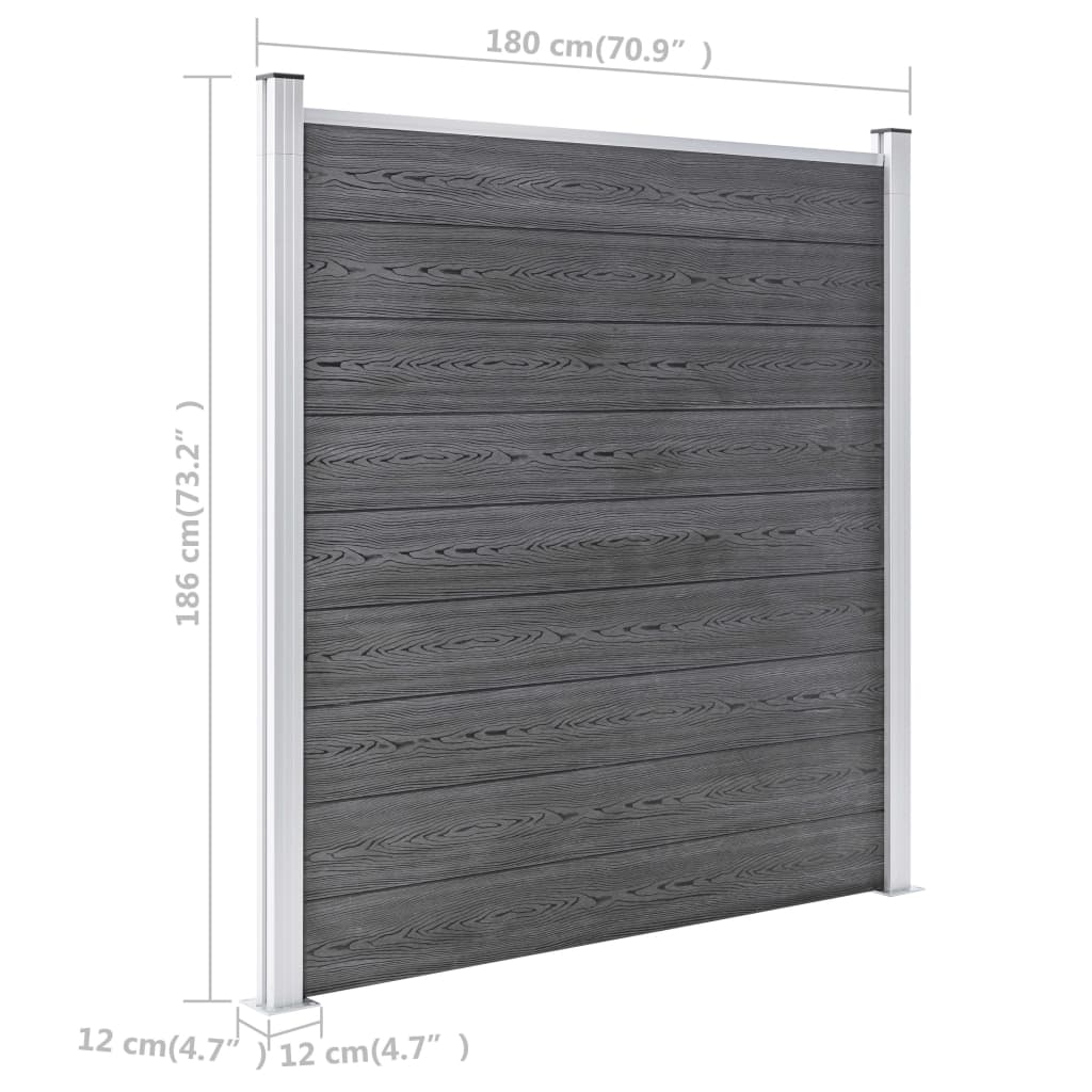 Clôture de jardin WPC grise 1045x186 cm - COMFORTXL - 9