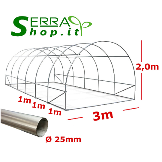Serra Tunnel 3x4m Con Rete Antigrandine - Made In Italy Per Orto E Giardino - Foto 2