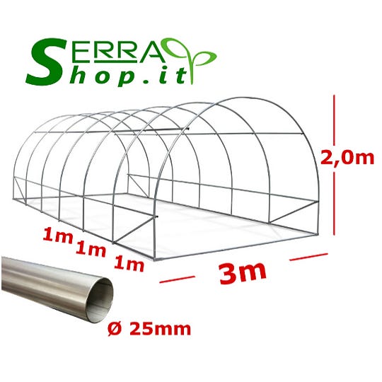 Serra Tunnel 3x4m Con Rete Antigrandine - Made In Italy Per Orto E Giardino - Foto 2