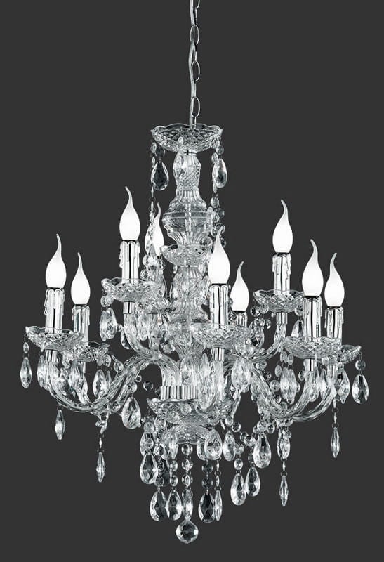 Lustre de Cristal de Teto com 9 Luzes Prateado E14 RL LÜSTER