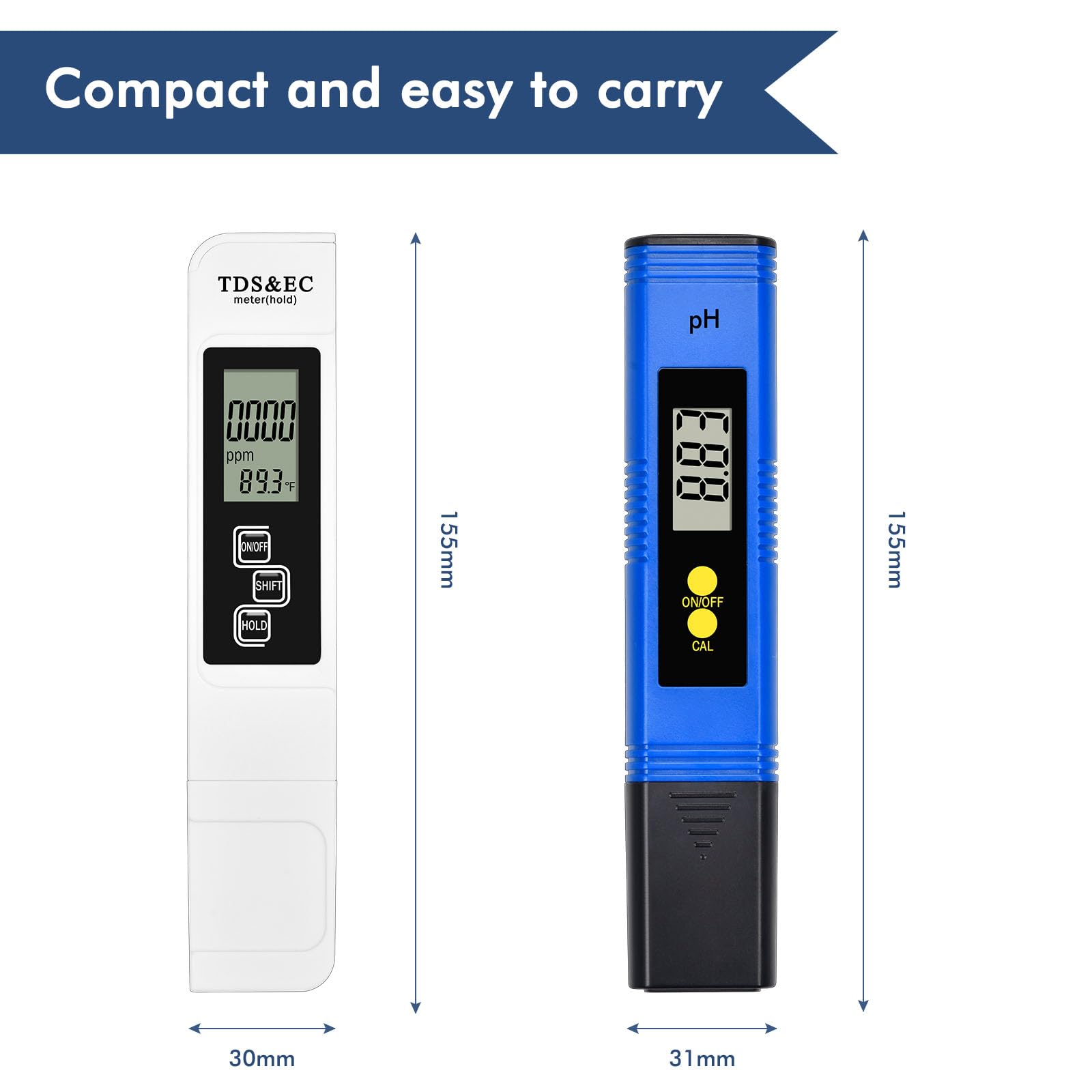 Testeur PH Piscine PH TDS&EC Mètre Température 4 en 1, Testeur pH Mètre Électronique, Testeur de qualité de l'eau pour Test Eau Piscines Piscine - 2