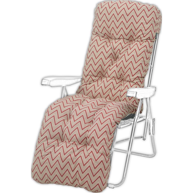 Poduszka ogrodowa na leżak z podnóżkiem AMPO beżowy czerwony 1 szt.