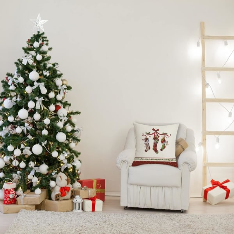 45x45cm (quattro stili) 4 pezzi Federe decorative per cuscini natalizi per soggiorno di famiglia - 2
