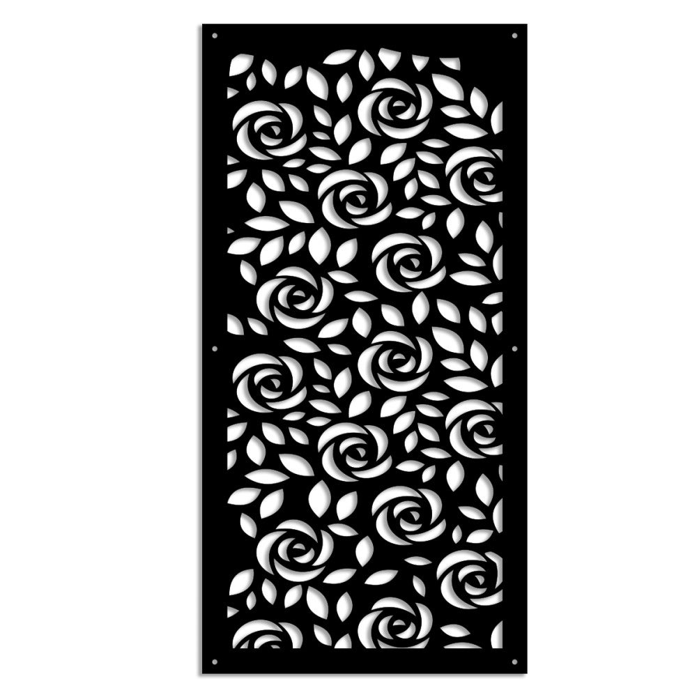 PETALI - Panel perforowany z PVC - Osłona przeciwsłoneczna - Rozmiar 47x94 cm - Grubość 1 cm - Kolor CZARNY