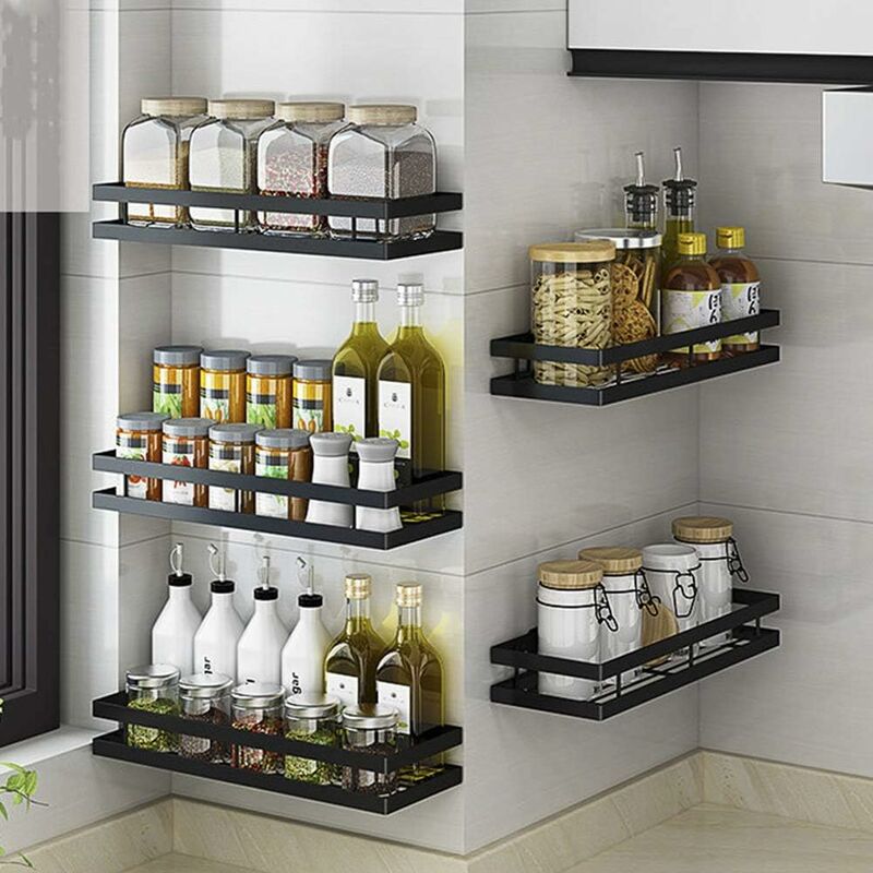 Scaffale Spezie Rimovibile,Organizzatore Cucina VEVOR 401x116 mm,Porta- spezie 4 Livelli,Contenitore Condimenti per Dispensa,Armadio,Cucina | Leroy Merlin