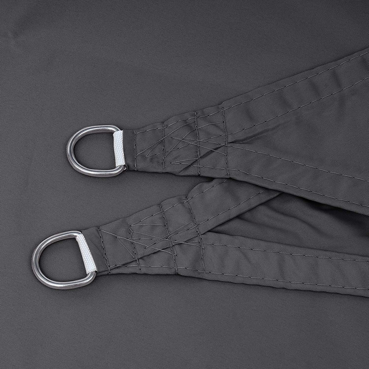 Voile d’ombrage rectangulaire 2x3m, en polyester, protection contre le soleil avec protection UV pour jardin ou camping, Gris, WOLTU - 4