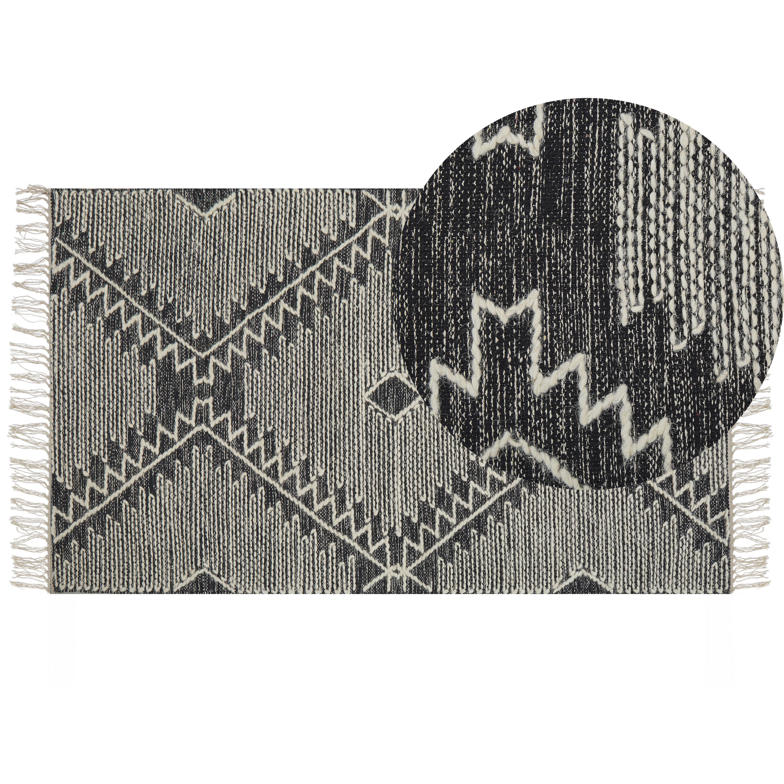 Covor ARBAA Negru 80 x 150 cm Bumbac