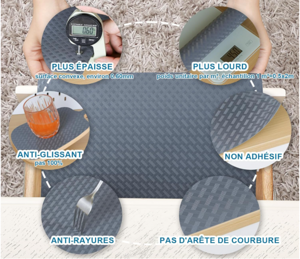 Tapis De Tiroir Transparent EVA – Antidérapant, Imperméable, 30 X 500 Cm – Protection Étagères, Cuisine, Réfrigérateur – Motif Marguerites (Lot De 1 Rouleau)