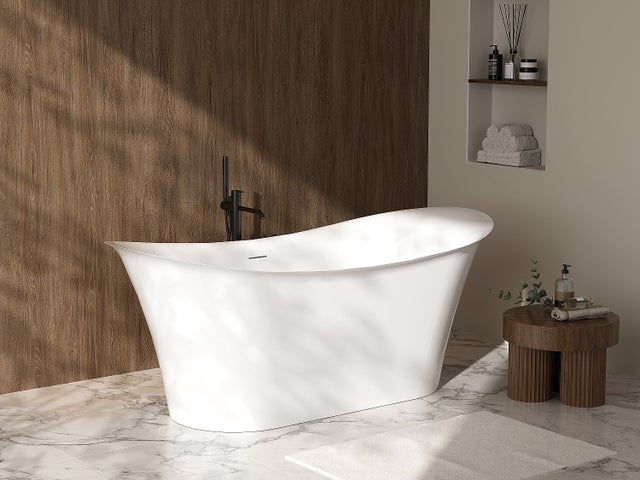 Baignoire îlot - 160 x 79 x 66 cm – Acrylique - Blanche - 211 L - KYRON