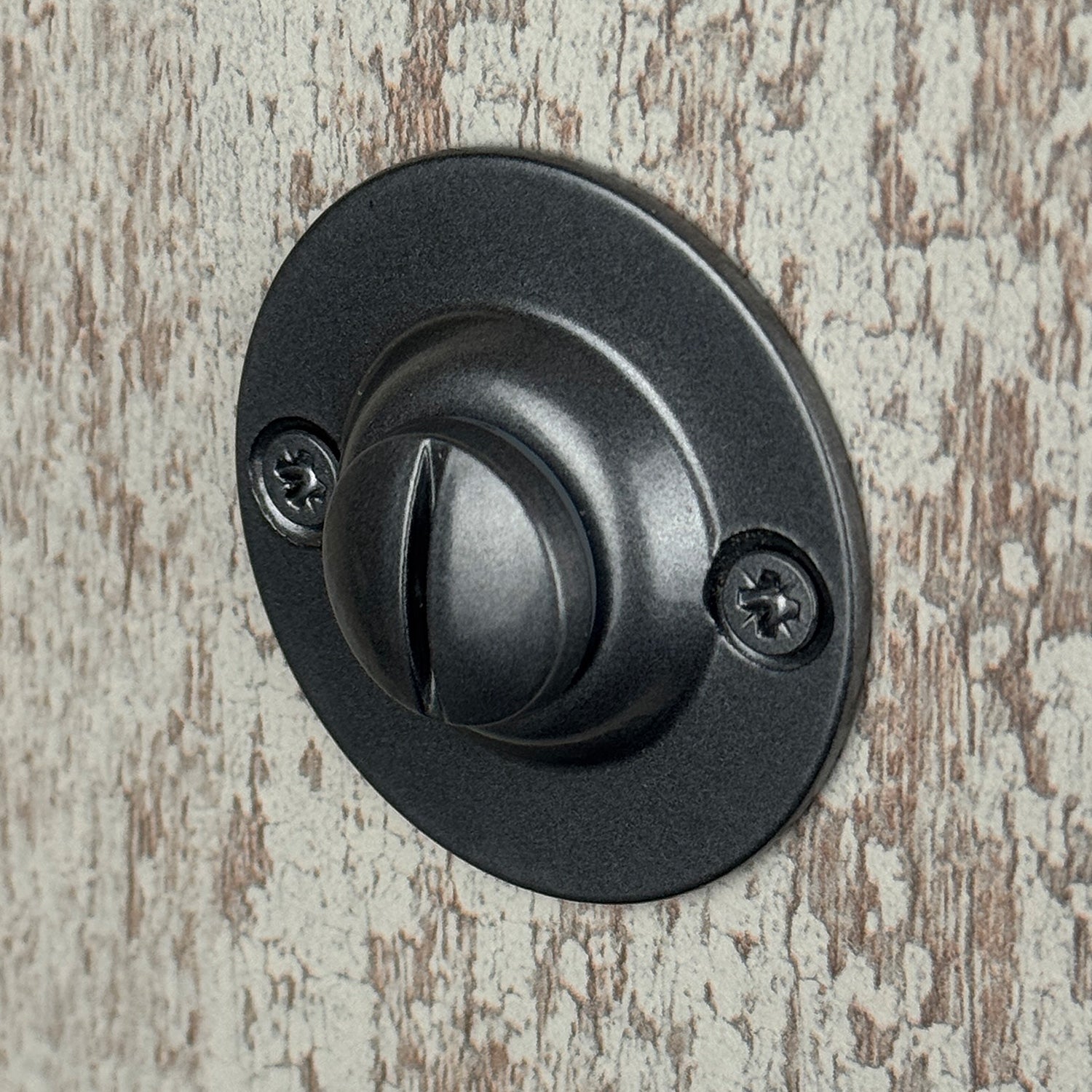 2 rosaces de poignée de porte rondes Siena verrou condamnation, Acier aspect fer patiné - 7