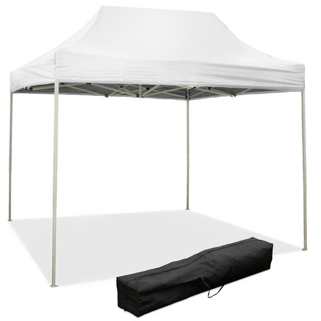 Divina Garden Gazebo richiudibile pieghevole 3 X 2 Bianco ricoperto in PVC impermeabile