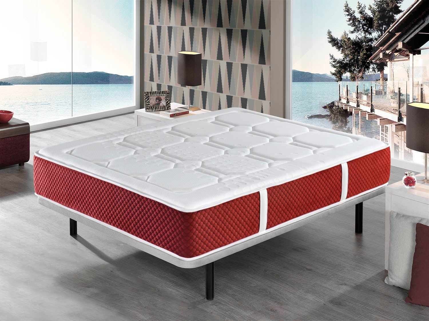 Materasso viscoelastico, modello Memory Fresh, reversibile, con lato invernale e lato estivo differenziati, disponibile in tutte le misure 105 x 190 x 22 cm