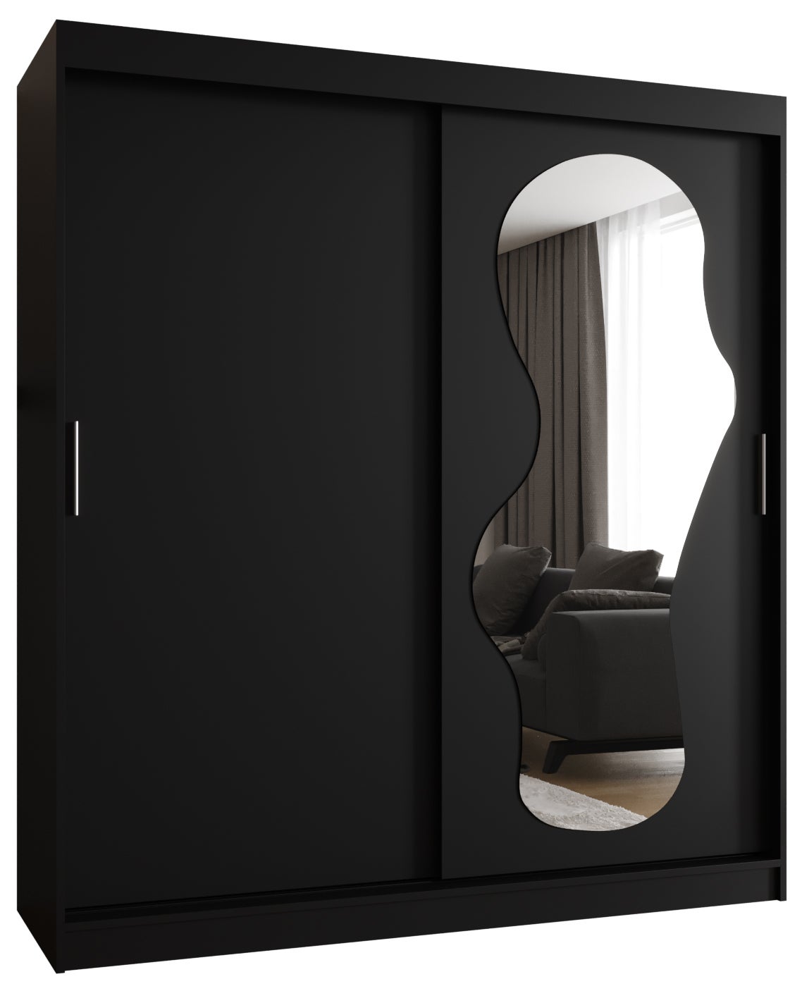 Szafa przesuwna garderoba ULTRA 180 x 62 x 200 cm Czarny - Abiks Meble