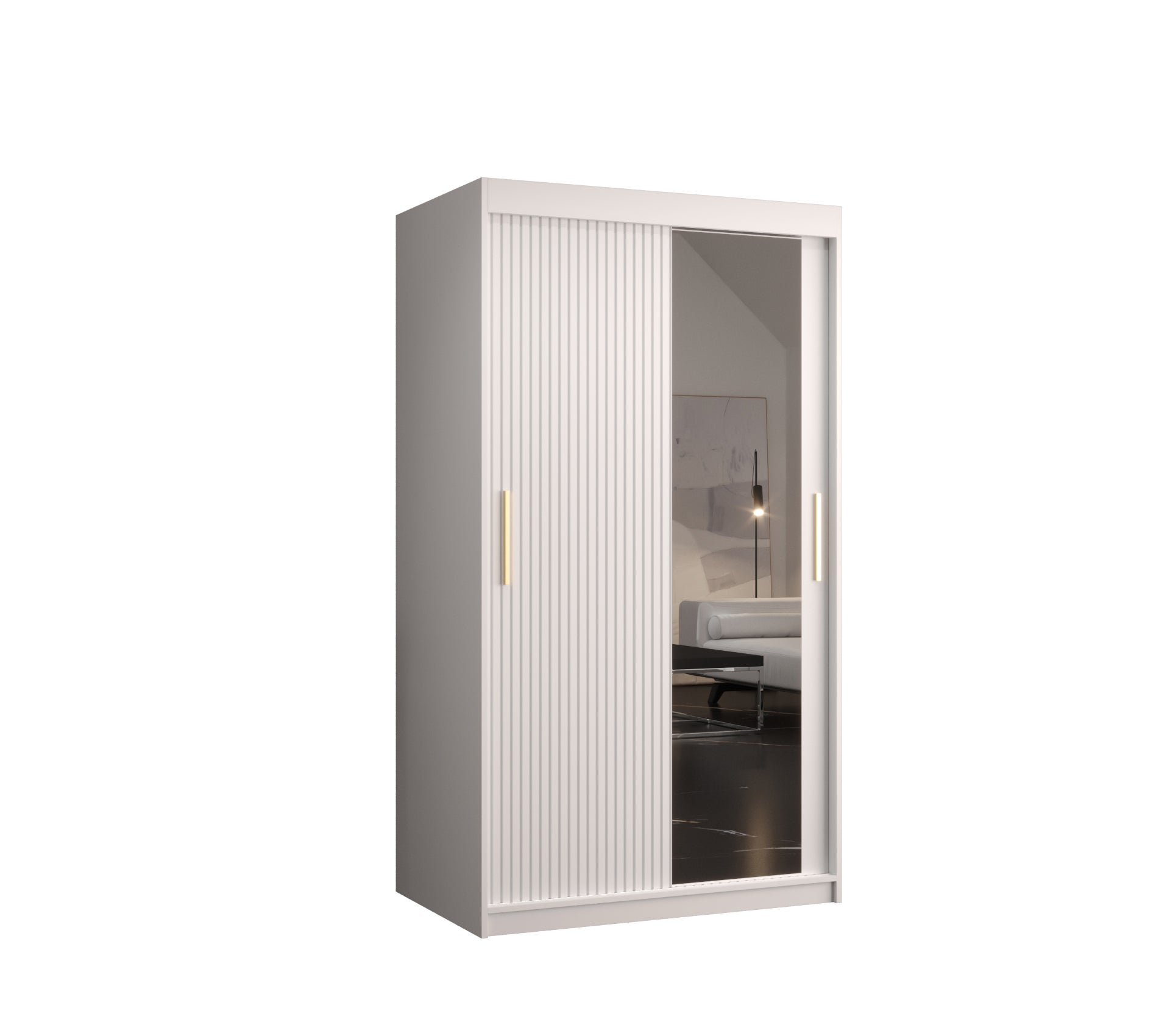 Szafa przesuwna garderoba RIFLO SLIM 2 100 x 62 x 200 cm Biały - Abiks Meble