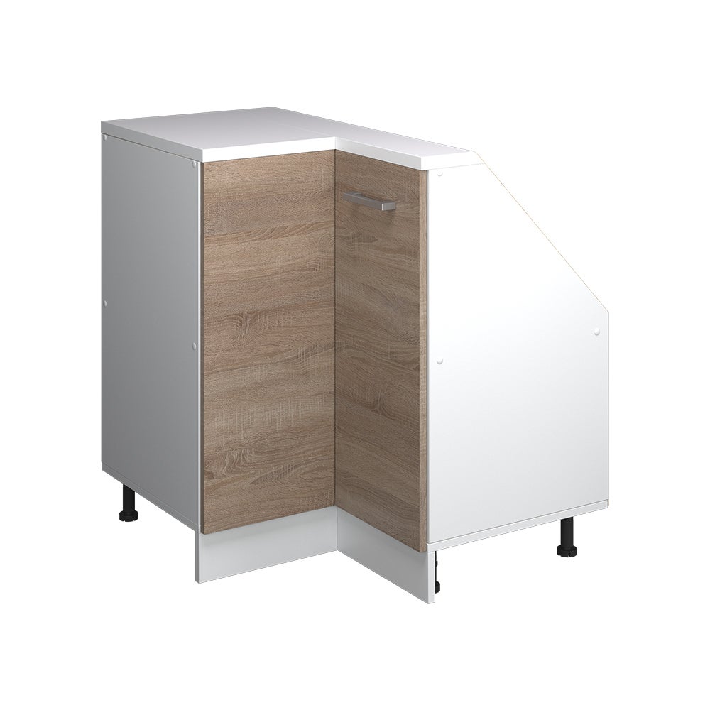 Vicco Szafa skosna Szafka narożna Rion, Sonoma/Biały, 75.6 x 81.6 cm z 1 drzwiami