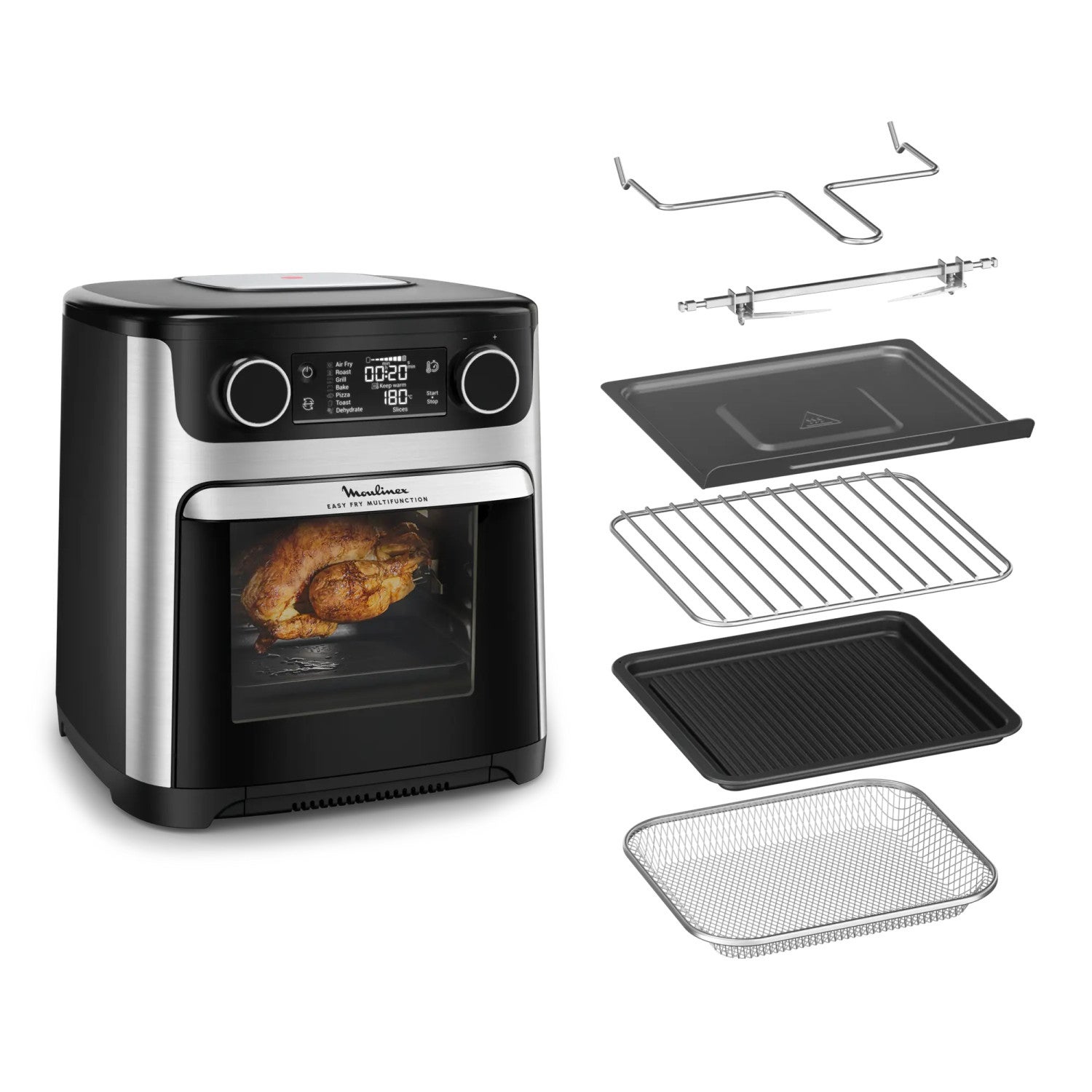 Moulinex Easy Fry Multifunction Al556df0 Freidora Sencillo 15 L Independiente Freidora De Aire Caliente Acero Inoxidable Negro Acero Inoxidable, Leroy Merlin