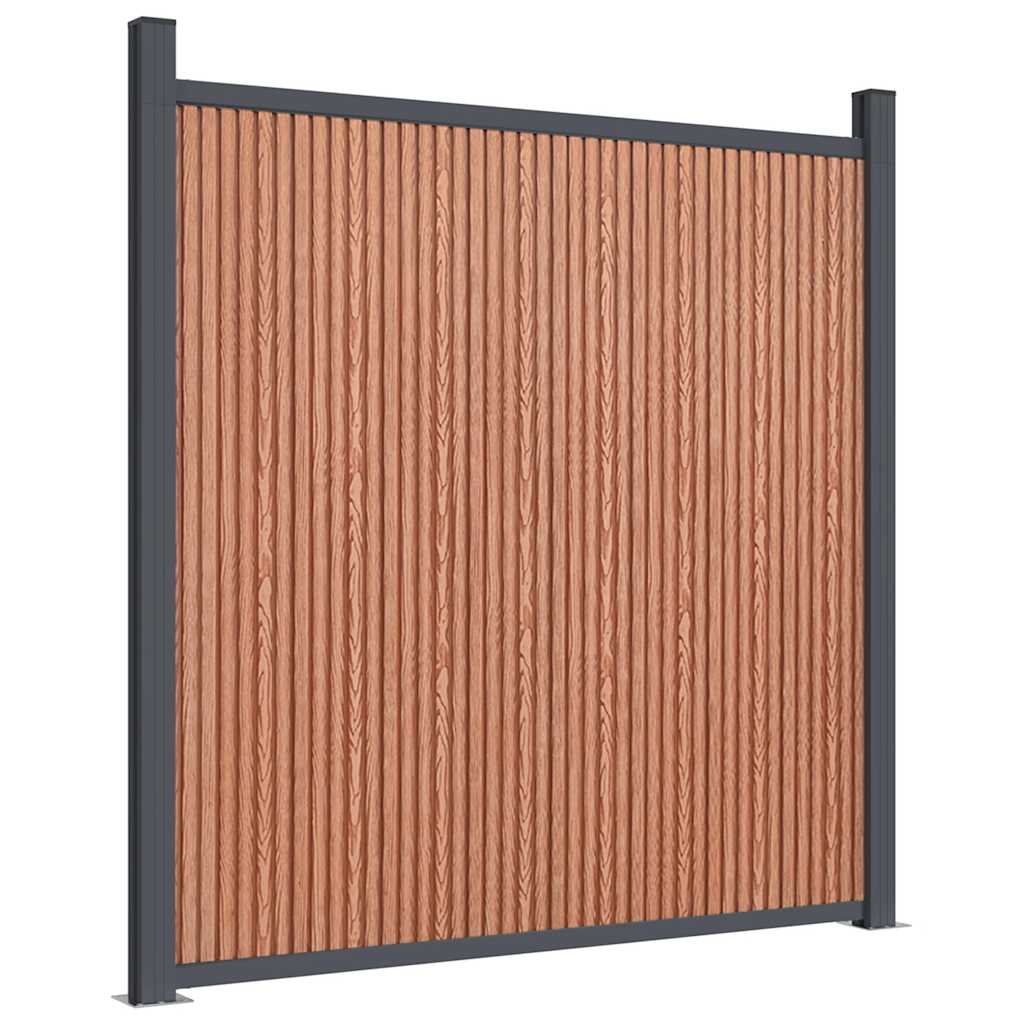 Panneau de clôture marron en WPC, pour le jardin, 1218 × 186 cm - 6