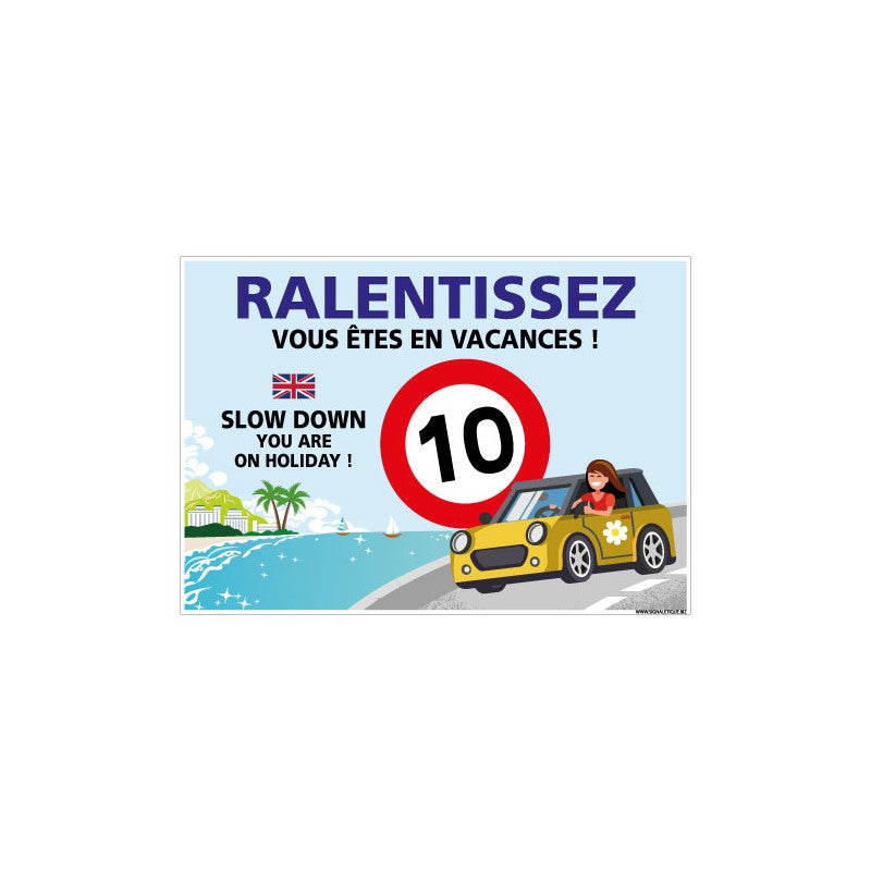 Panneau Humoristique En Aluminium 'Ralentissez Votre A$$' - Résistant Aux Intempéries, Pour Décor Ou Message !