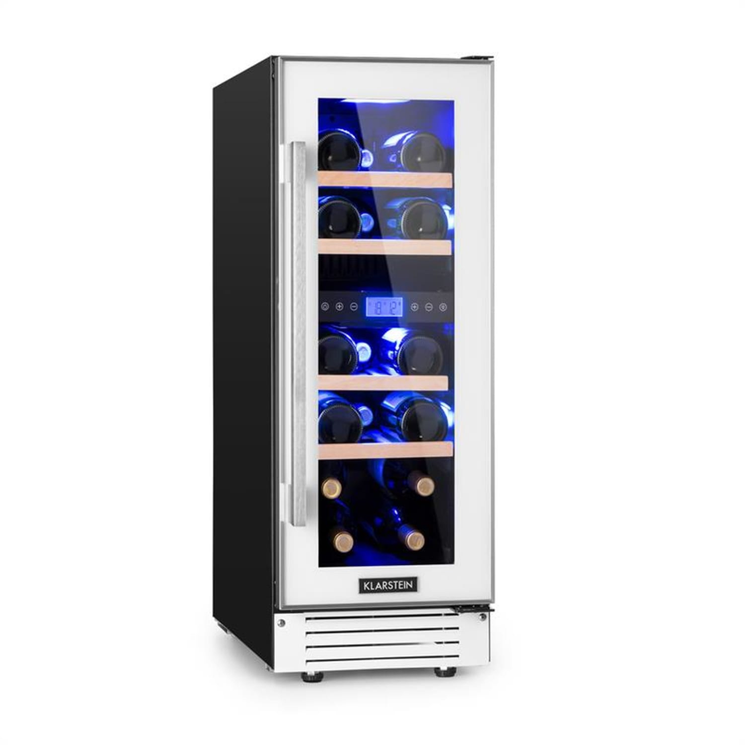 Klarstein Vinovilla 17 Built-In Duo Nevera Doble Para Vinos, 53 Litros, 17 Botellas, Puerta De Cristal Y 3 Colores Vidrio Blanco , Leroy Merlin