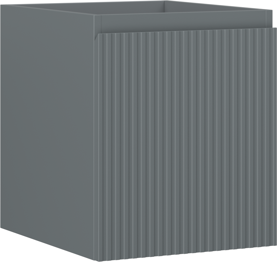 Mexen Rivel szafka łazienkowa podumywalkowa 40 cm, 1 szuflada, ryflowana , szara mat - 91A20-04047-1-BF66
