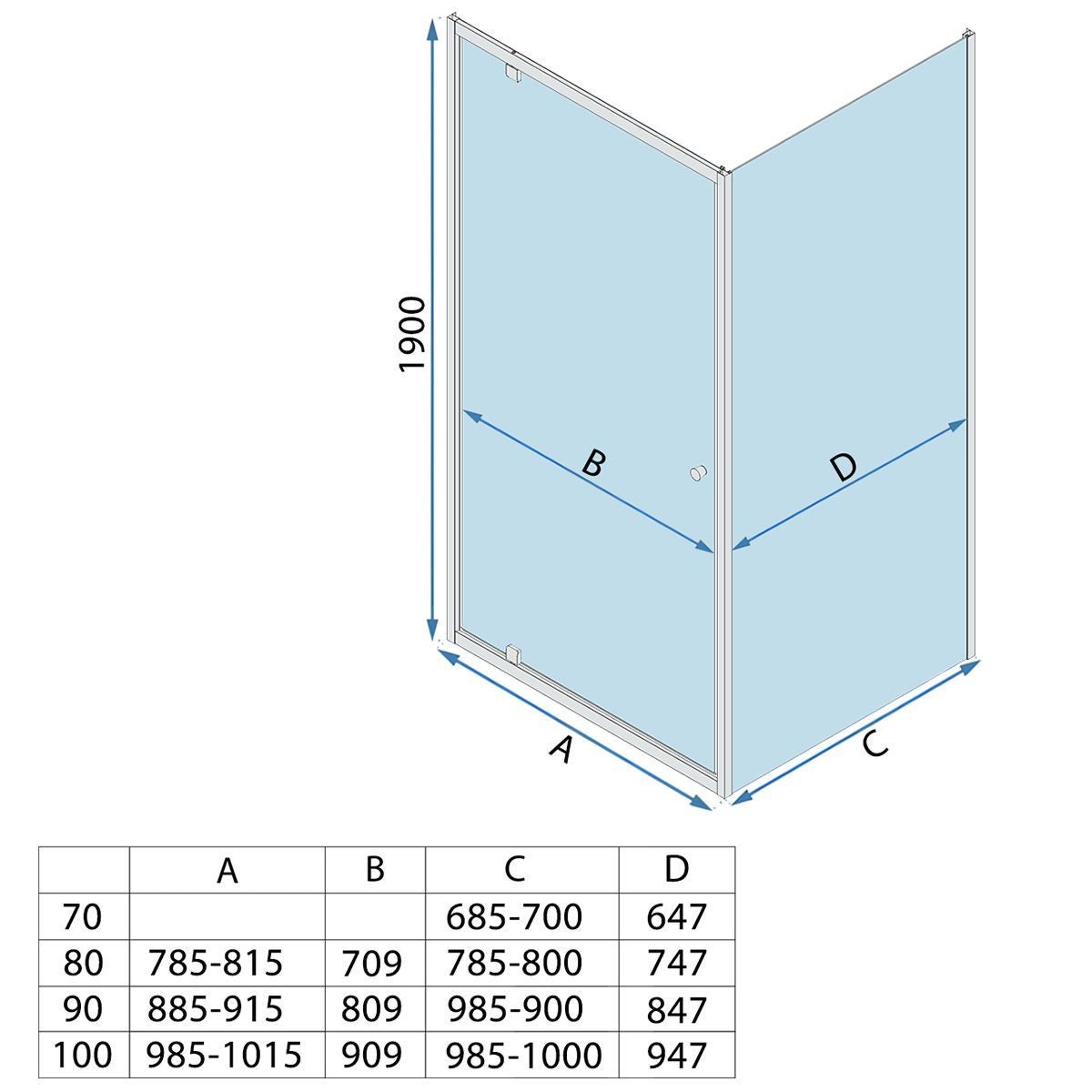 Kabina Prysznicowa Narożna Rea Primo Swing 80x70 Chrom - 7