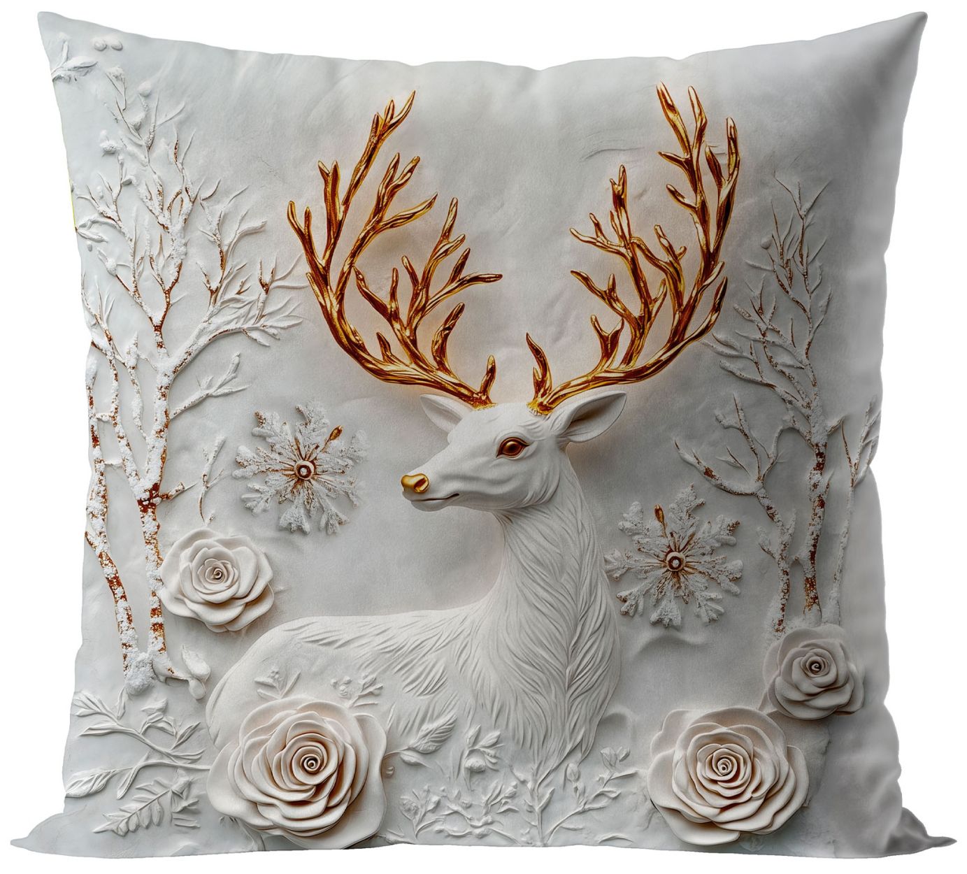 Poszewka na poduszkę Jelonek Efekt 3D 40x40 cm Beżowo-złota 1 szt.