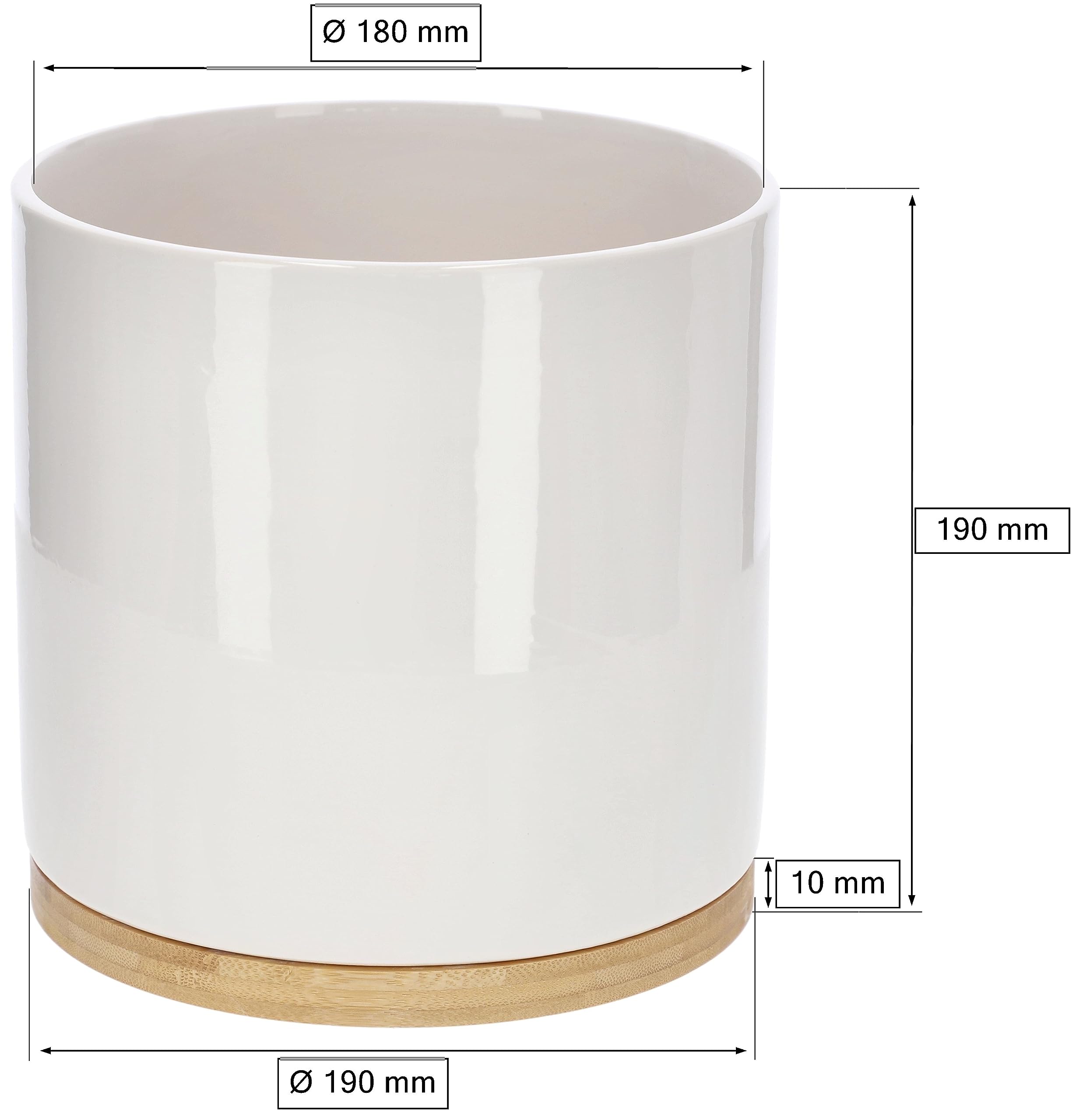 Donica doniczka osłonka ceramiczna z bambusem fi19 - KOTARBAU - 3