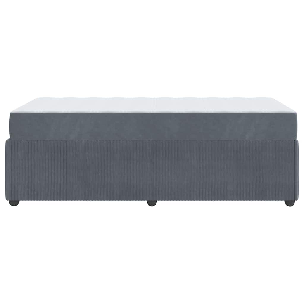 Cadre de lit en tissu gris foncé, 90 x 200 cm - 6