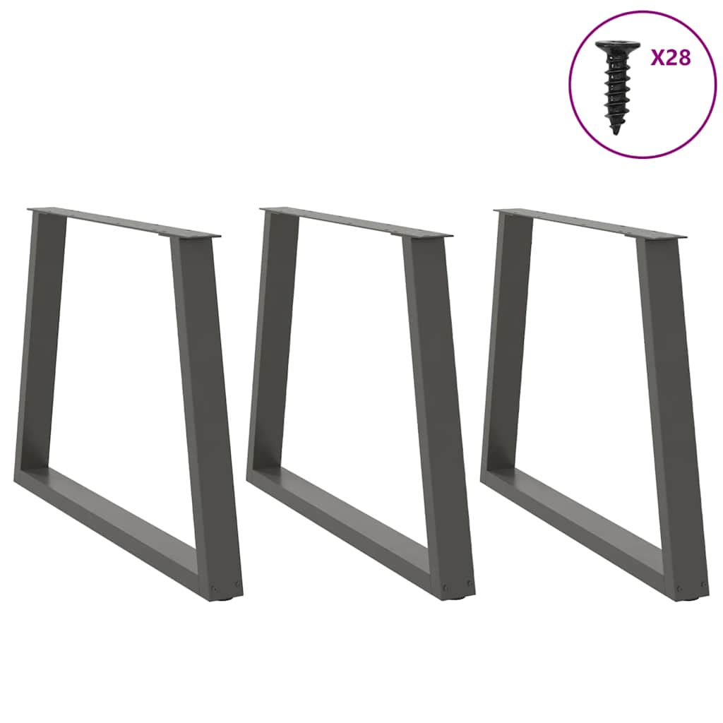 Maison Exclusive - Pieds de table à manger en forme de V 3 pièces Anthracite 90 x (72-73,3) cm Acier - 3