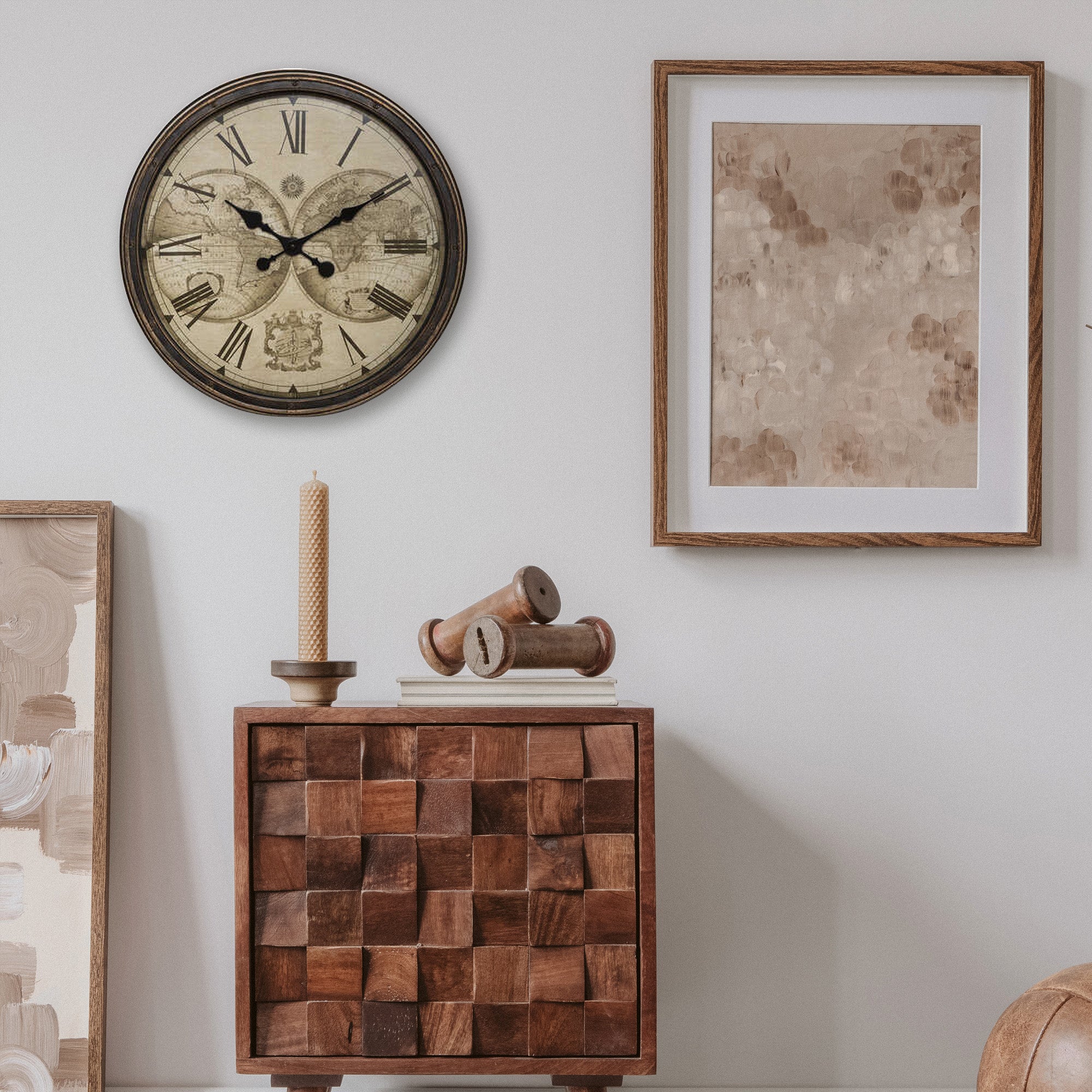 WELLHOME Reloj mundial Vintage Ø51x5 cm de Plástico - 4