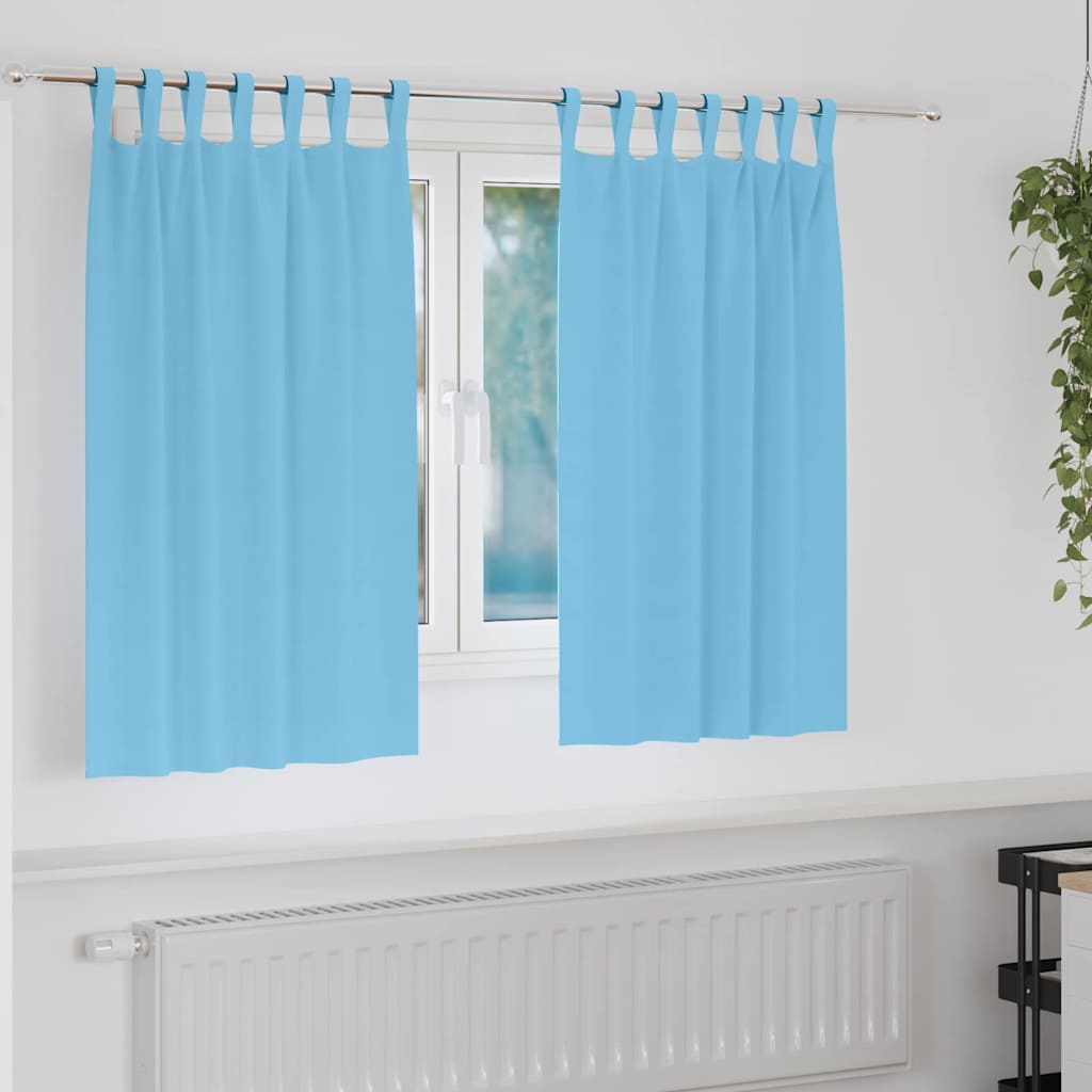 Firany blackout z kółkami 2 pcs Jasnoniebieski 140 x 140 cm vidaXL