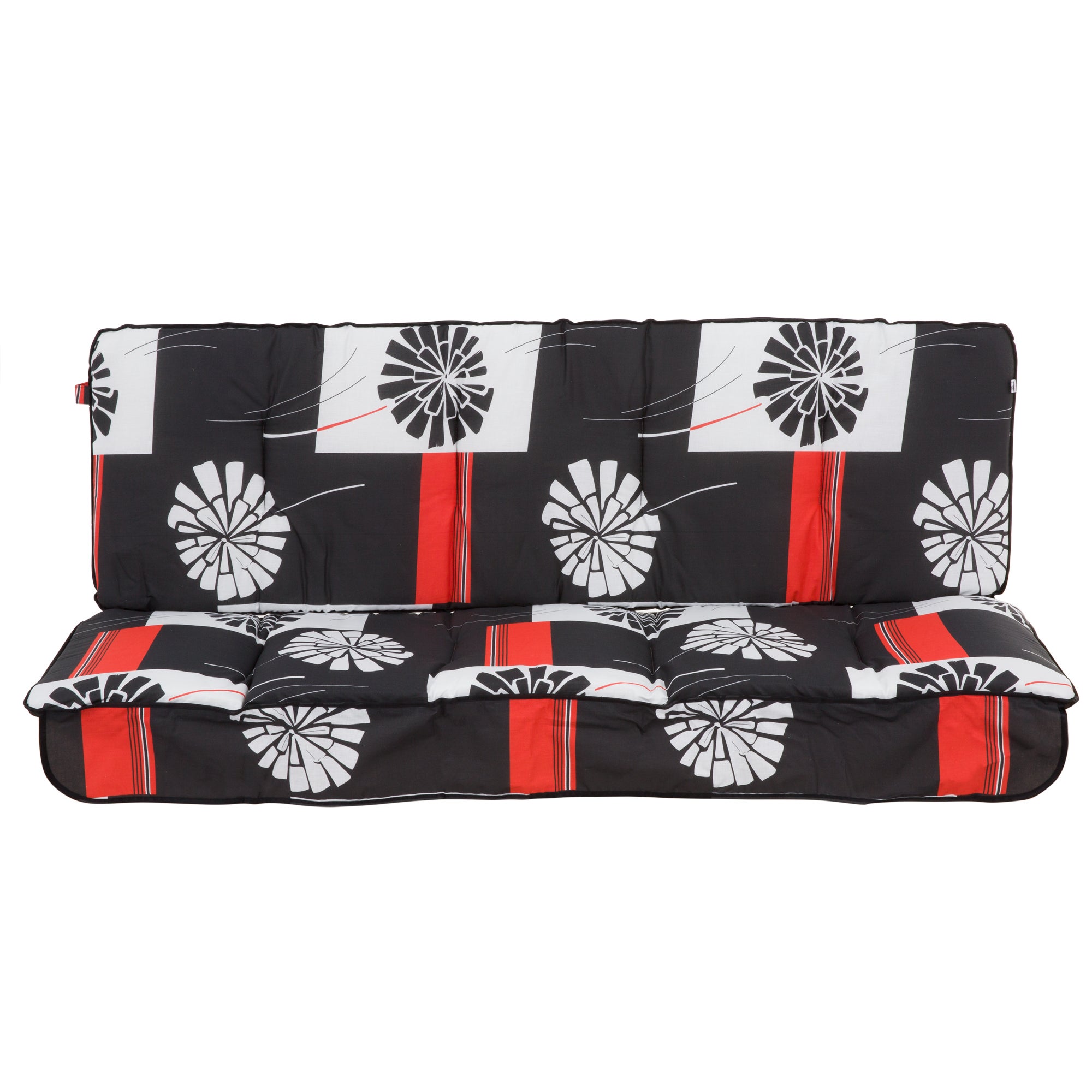 Komplet poduszek na huśtawkę ogrodową Latina 150 cm biały/czarny/czerwony Patio