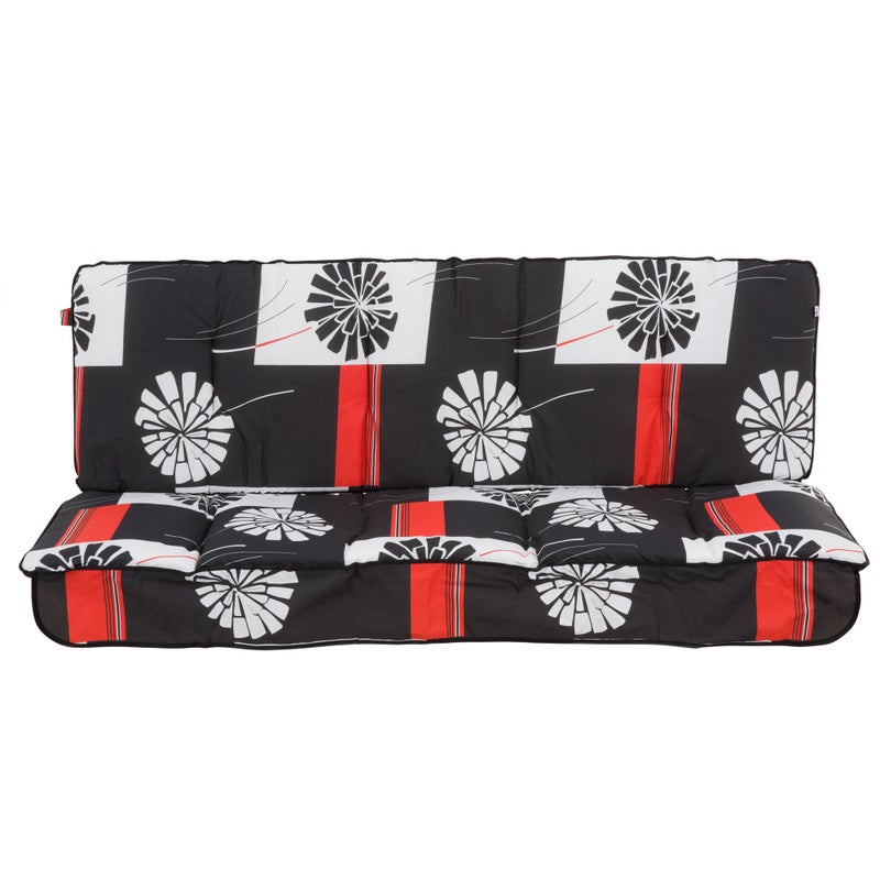 Komplet poduszek na huśtawkę ogrodową Latina 150 cm biały/czarny/czerwony Patio