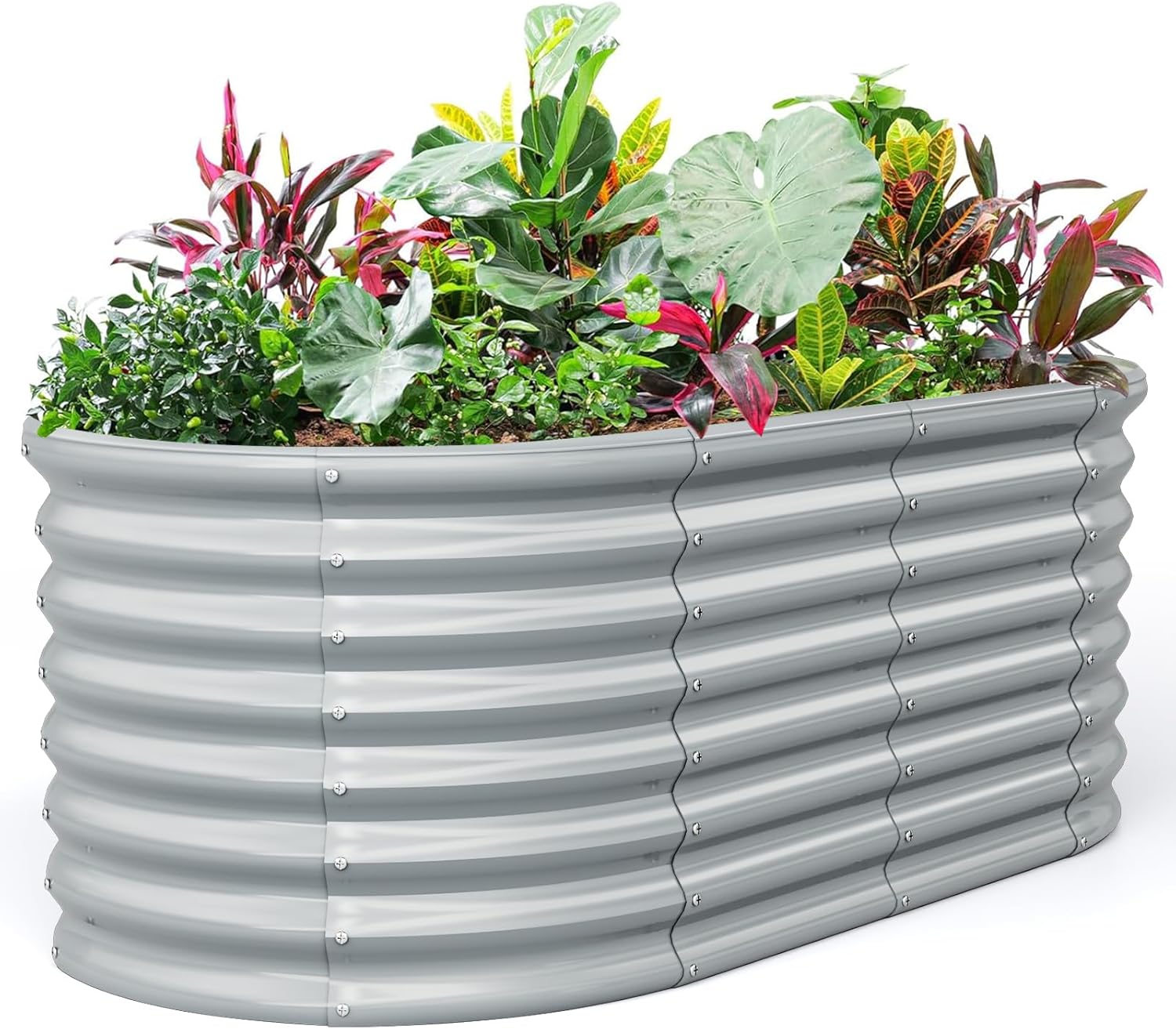 Metalowa Donica, Odporna na Rdzę Skrzynka na Rośliny z Otwartą Podstawą, Zewnętrzne Łóżko Ogrodowe na Kwiaty, Trawę, Warzywa, Ogród Warzywny