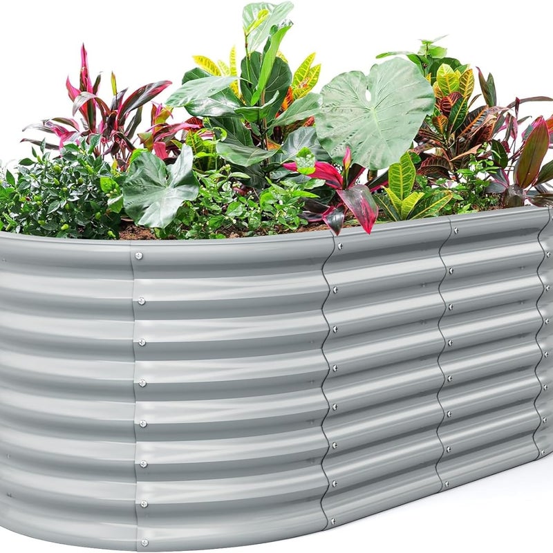 Metalowa Donica, Odporna na Rdzę Skrzynka na Rośliny z Otwartą Podstawą, Zewnętrzne Łóżko Ogrodowe na Kwiaty, Trawę, Warzywa, Ogród Warzywny