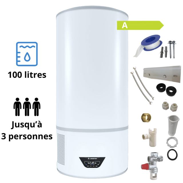Kit chauffe-eau hybrid thermodynamique Ariston Lydos Wifi 100 l