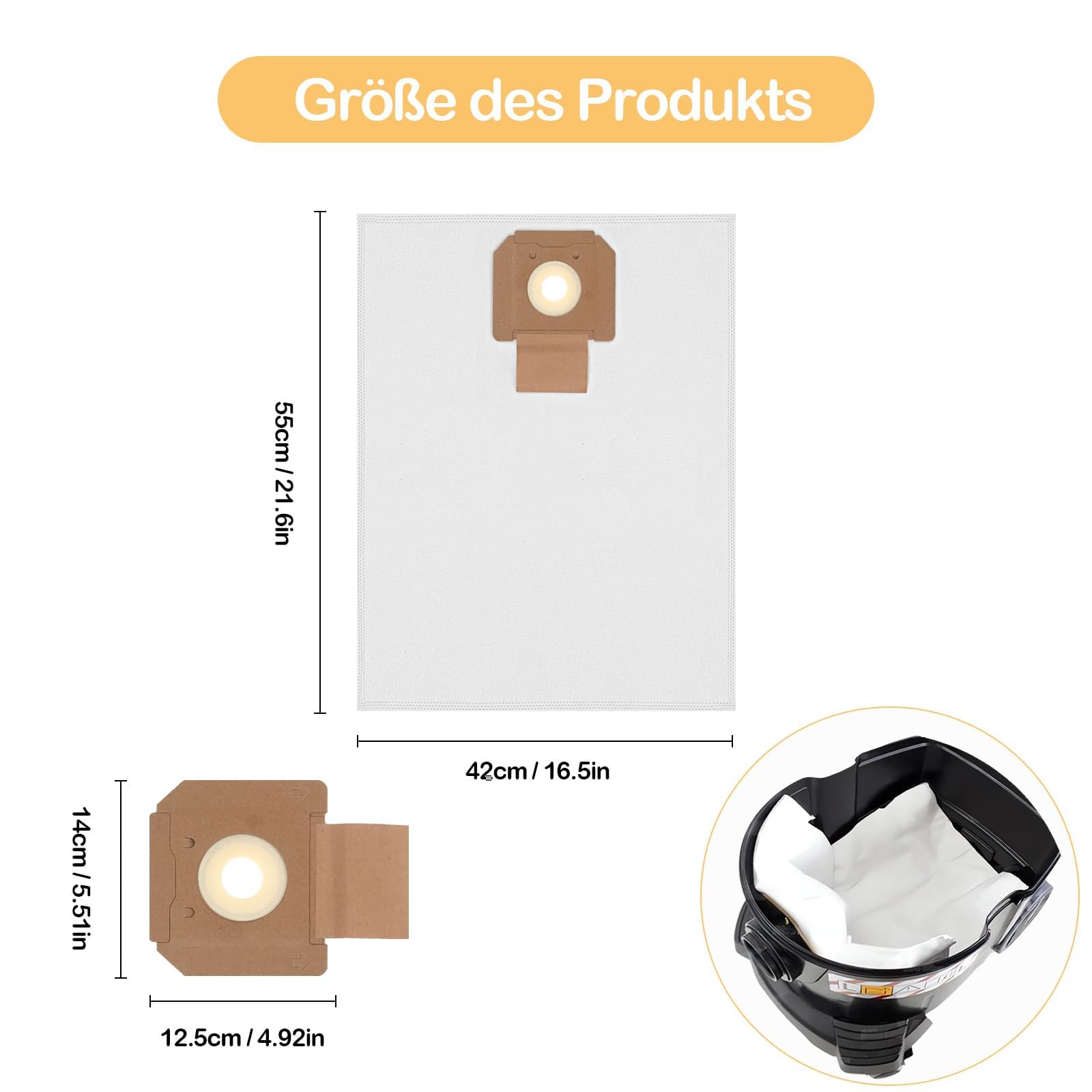 12 sacs d'aspirateur pour Bosch GAS 35 M AFC/L AFC/L SFC+, sac filtrant en non-tissé Bosch Professional (pièce de rechange 2607432037) - 2